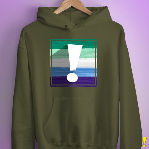 Gay Male Pride Flag Exclamation Point Hoodie