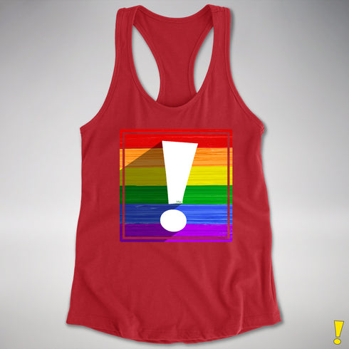 LGBTQ Pride Flag Exclamation Point Racerback Tank