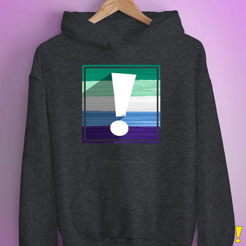 Gay Male Pride Flag Exclamation Point Hoodie