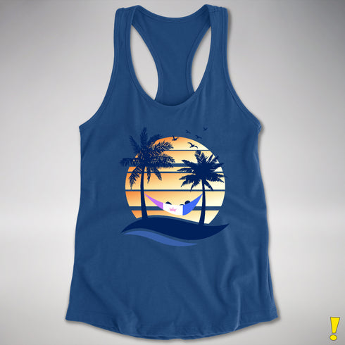 Drag Pride Hammock Summer Beach Sunset Racerback Tank