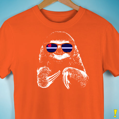 Pride Sloth Leather Flag Sunglasses Premium Unisex T-Shirt