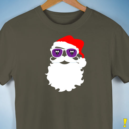 Santa’s Lesbian Labrys Pride Flag Shades Premium Unisex T-Shirt - Army