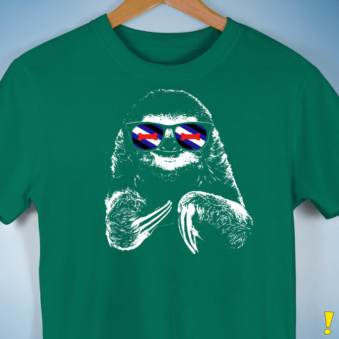 Pride Sloth Puppy Flag Sunglasses Premium Unisex T-Shirt