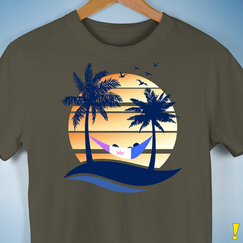 Drag Pride Hammock Summer Beach Sunset Premium Unisex T-Shirt