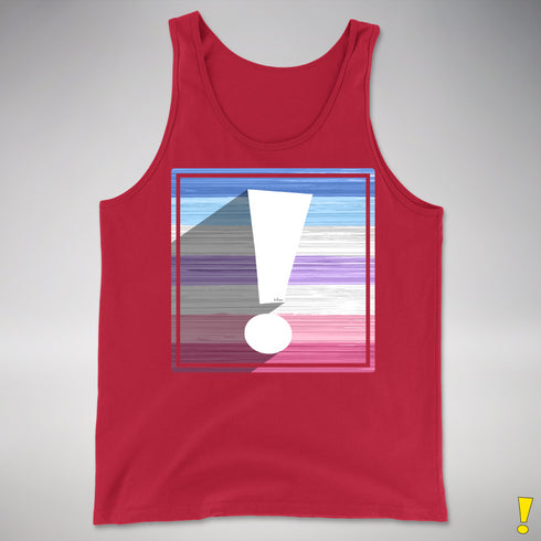 Bigender Pride Flag Exclamation Point Premium Tank Top - Red