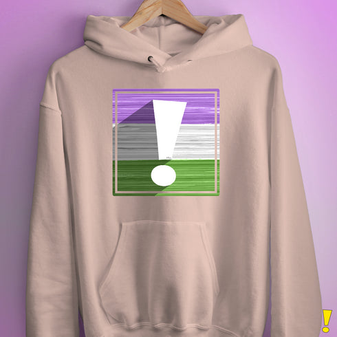Genderqueer Pride Flag Exclamation Point Hoodie