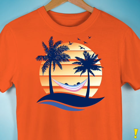 Bigender Pride Hammock Summer Beach Sunset Premium Unisex T-Shirt