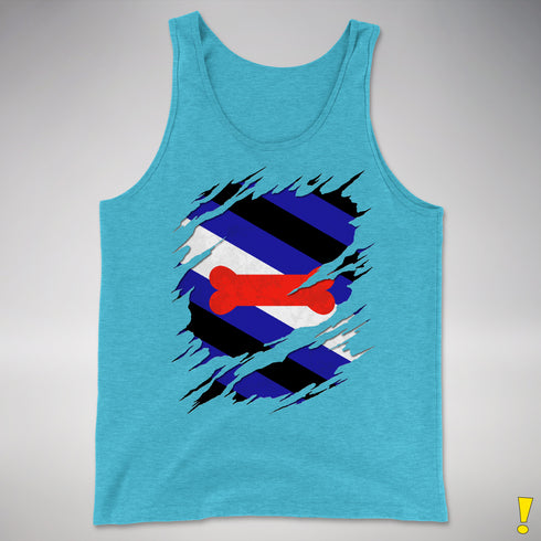 Puppy Pride Flag Ripped Reveal Premium Tank Top