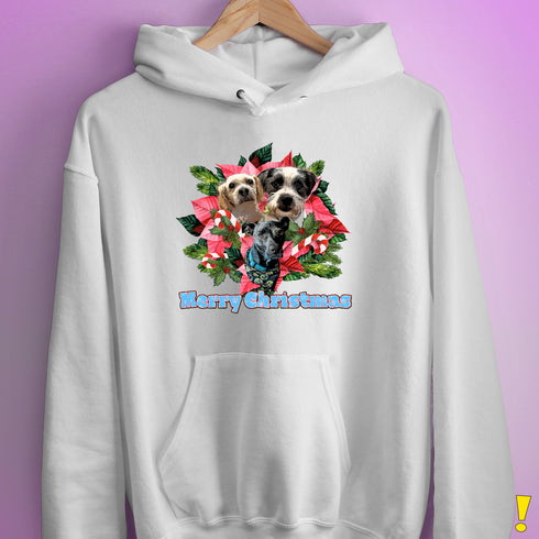 Custom Holiday Joy T-Shirt Hoodie - White