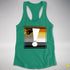 Bear Pride Flag Exclamation Point Racerback Tank - Kelly Green