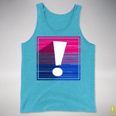 Bisexual Pride Flag Exclamation Point Premium Tank Top - Aqua Triblend