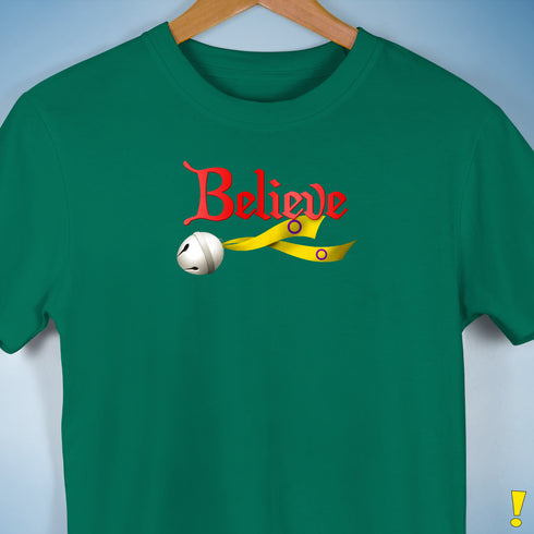 Believe Intersex Pride Flag Jingle Bell Premium Unisex T-Shirt - Kelly Green
