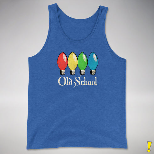 Old School Vintage Christmas Lights Tank Top - Royal Blue Triblend