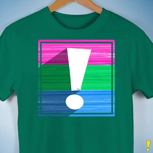 Polysexual Pride Flag Exclamation Point Premium Unisex T-Shirt - Kelly Green