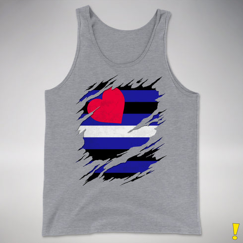 Leather Pride Flag Ripped Reveal Premium Tank Top