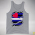 Leather Pride Flag Ripped Reveal Premium Tank Top