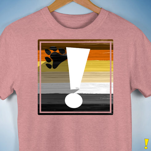 Bear Pride Flag Exclamation Point Premium Unisex T-Shirt - Mauve Heather