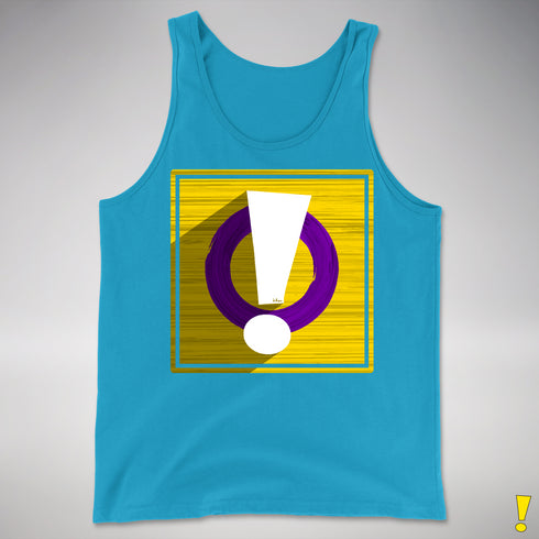 Intersex Pride Flag Exclamation Point Premium Tank Top - Neon Blue