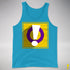 Intersex Pride Flag Exclamation Point Premium Tank Top - Neon Blue