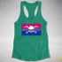 Bisexual Pride Pirate Flag Racerback Tank - Kelly Green