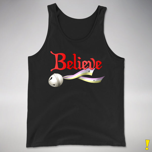 Believe Twink Pride Flag Jingle Bell Premium Tank Top - Black