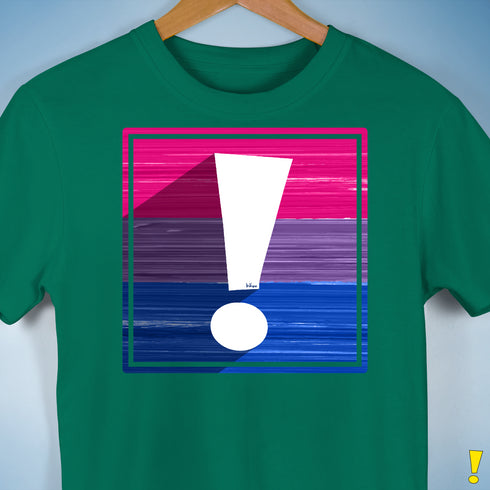 Bisexual Pride Flag Exclamation Point Premium Unisex T-Shirt - Kelly Green