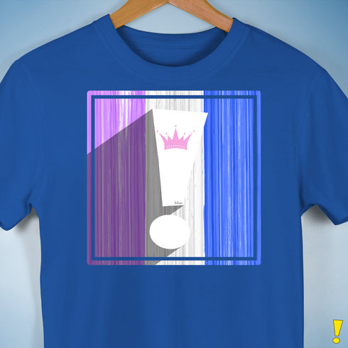 Drag Pride Flag Exclamation Point Premium Unisex T-Shirt - Royal Blue