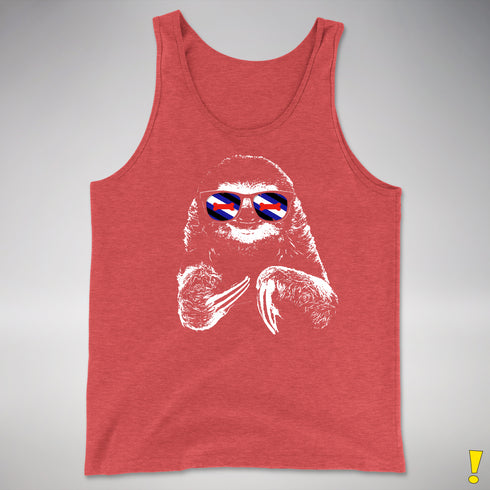 Pride Sloth Puppy Flag Sunglasses Premium Tank Top