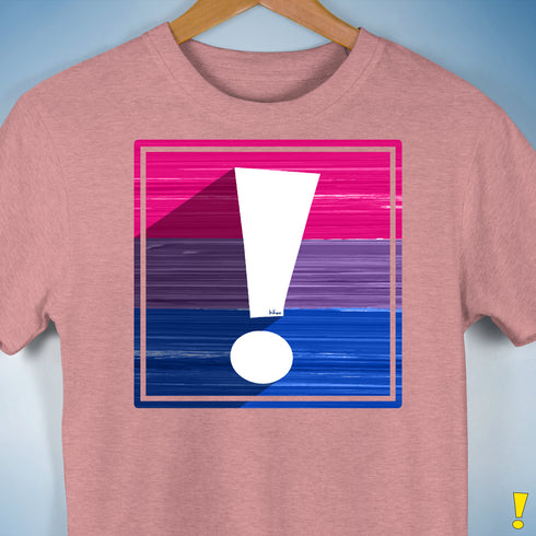 Bisexual Pride Flag Exclamation Point Premium Unisex T-Shirt - Mauve Heather