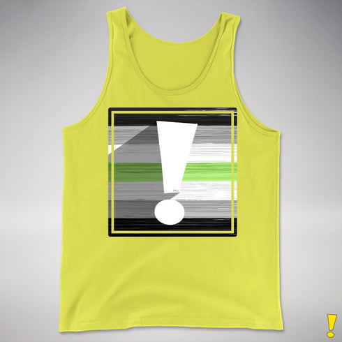Agender Pride Flag Exclamation Point Premium Tank Top - Neon Yellow