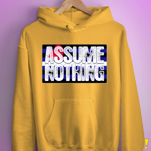 Assume Nothing Leather Pride Flag Hoodie