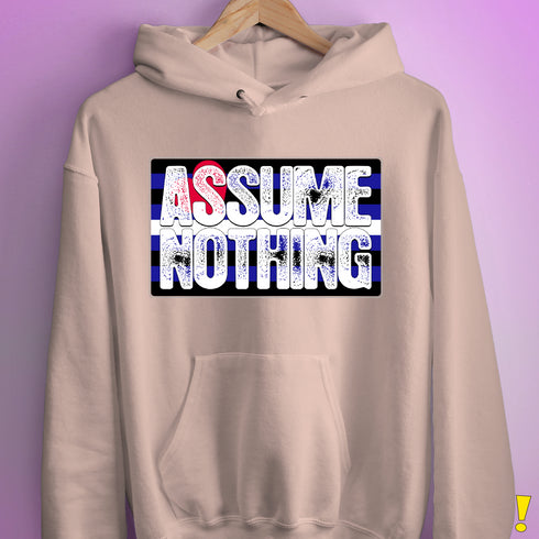 Assume Nothing Leather Pride Flag Hoodie
