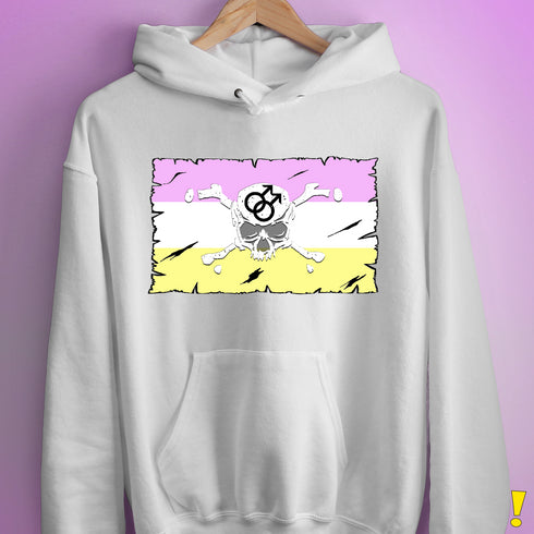 Twink Pride Pirate Flag Hoodie - White