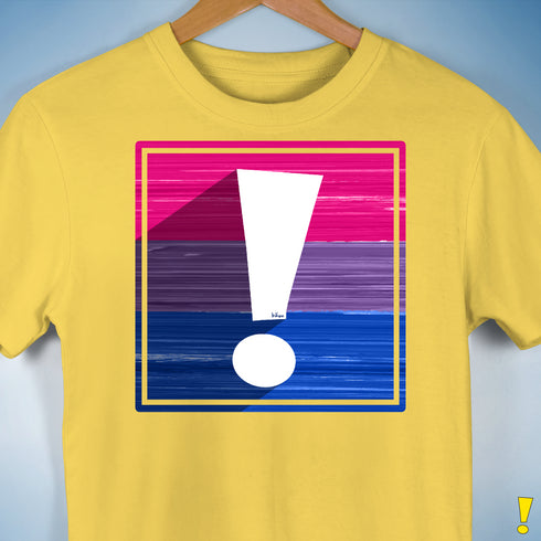 Bisexual Pride Flag Exclamation Point Premium Unisex T-Shirt - Yellow