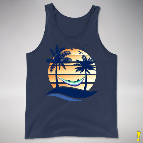 Gay Male Pride Hammock Summer Beach Sunset Premium Tank Top