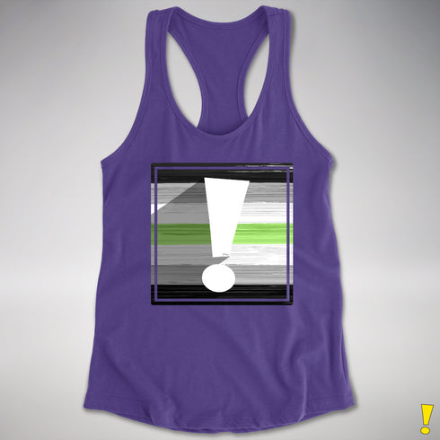 Agender Pride Flag Exclamation Point Racerback Tank - Purple