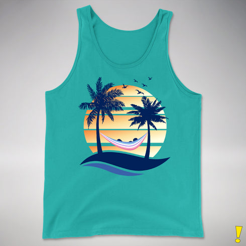 Bigender Pride Hammock Summer Beach Sunset Premium Tank Top