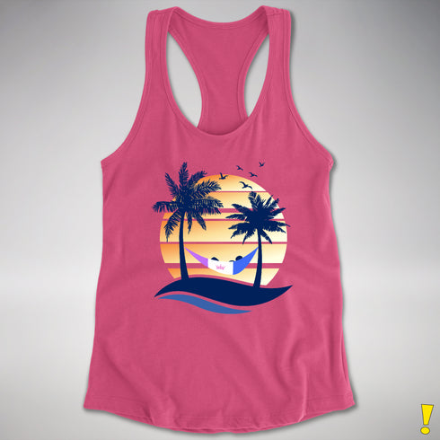 Drag Pride Hammock Summer Beach Sunset Racerback Tank