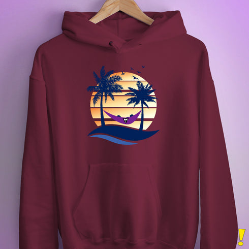Lesbian Labrys Pride Hammock Summer Beach Sunset Hoodie