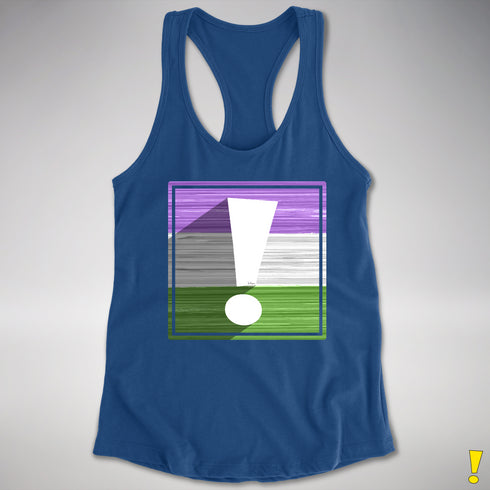 Genderqueer Pride Flag Exclamation Point Racerback Tank