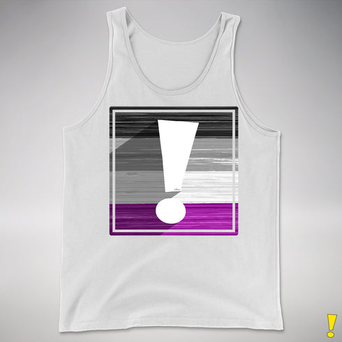 Asexual Pride Flag Exclamation Point Premium Tank Top - White