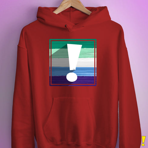 Gay Male Pride Flag Exclamation Point Hoodie
