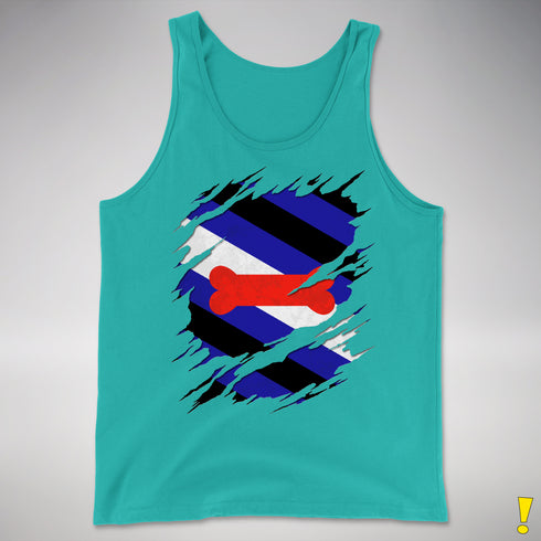 Puppy Pride Flag Ripped Reveal Premium Tank Top