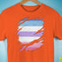 Bigender Pride Flag Ripped Reveal Premium Unisex T-Shirt
