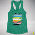 Queer Pride Flag Ripped Reveal Racerback Tank