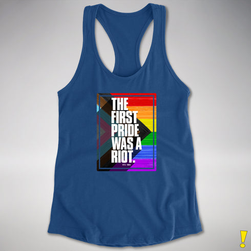 The First Pride Was A Riot - LGBTQ Progress Pride Racerback Tank