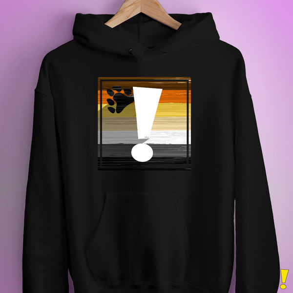Bear Pride Flag Exclamation Point Hoodie - Black