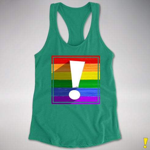 LGBTQ Pride Flag Exclamation Point Racerback Tank