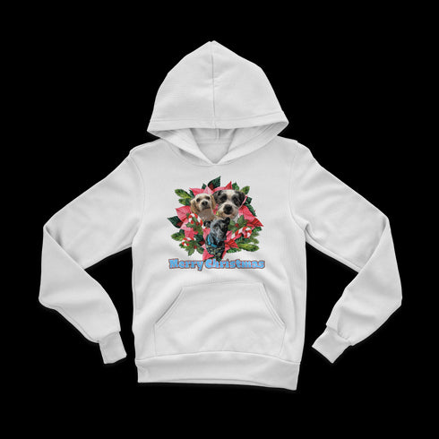 Custom Holiday Joy T-Shirt Premium Youth Hoodie - White