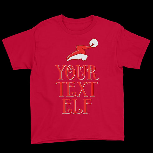 Personalized Elf Family Youth Tee - Red